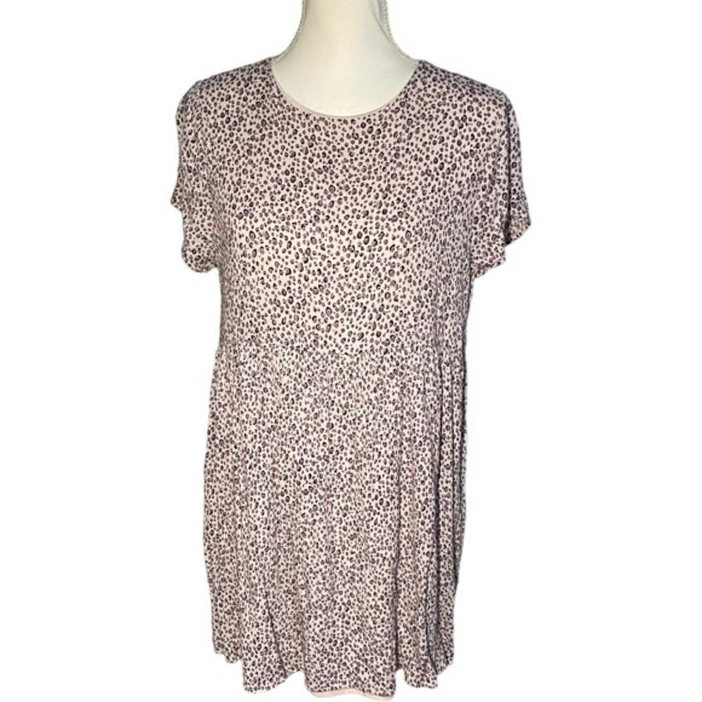 Peach Love California Womens Size L Cheetah Leopard Print Mini Babydoll Dress‎